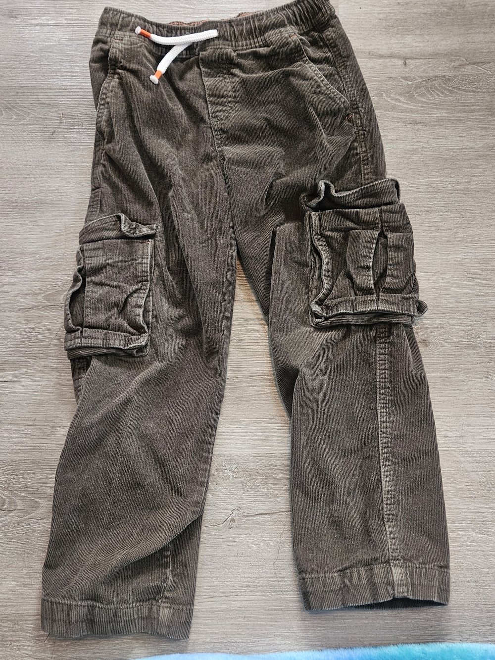 Mini Boden Men's Brown Corduroy Cargo Pants with Drawstring Waist